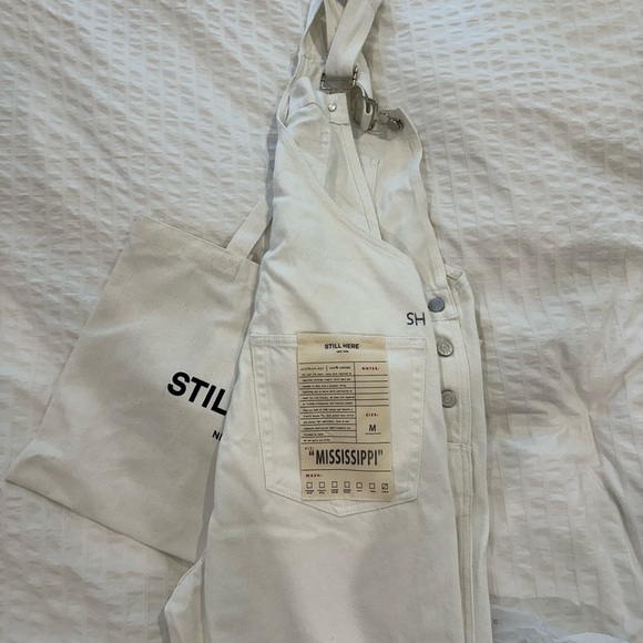 Brand New Still Here White Missisipi Overalls - Picture 4 of 5